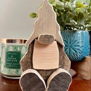 Handcrafted Repurposed Gnome Shelf Sitter ONLY (that can be a Stocking Holder)